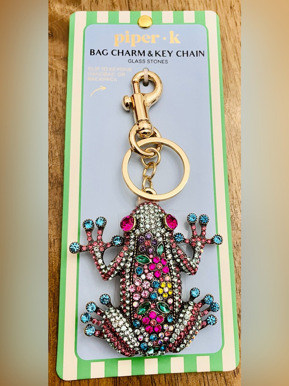 PIPER K Crystal Frog Keychain / Bag Charm